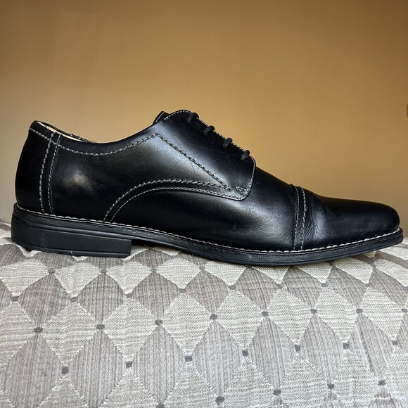 Sandro Moscoloni Black Leather Cap Toe Oxford Lace up Shoes Men’s Size US 13 M - Picture 2 of 16